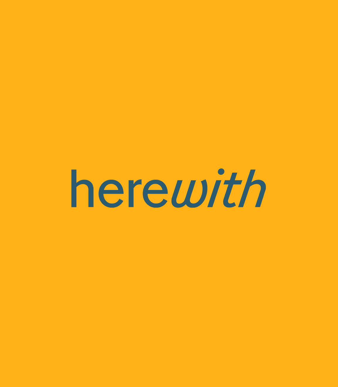 The Herewith wordmark on yellow