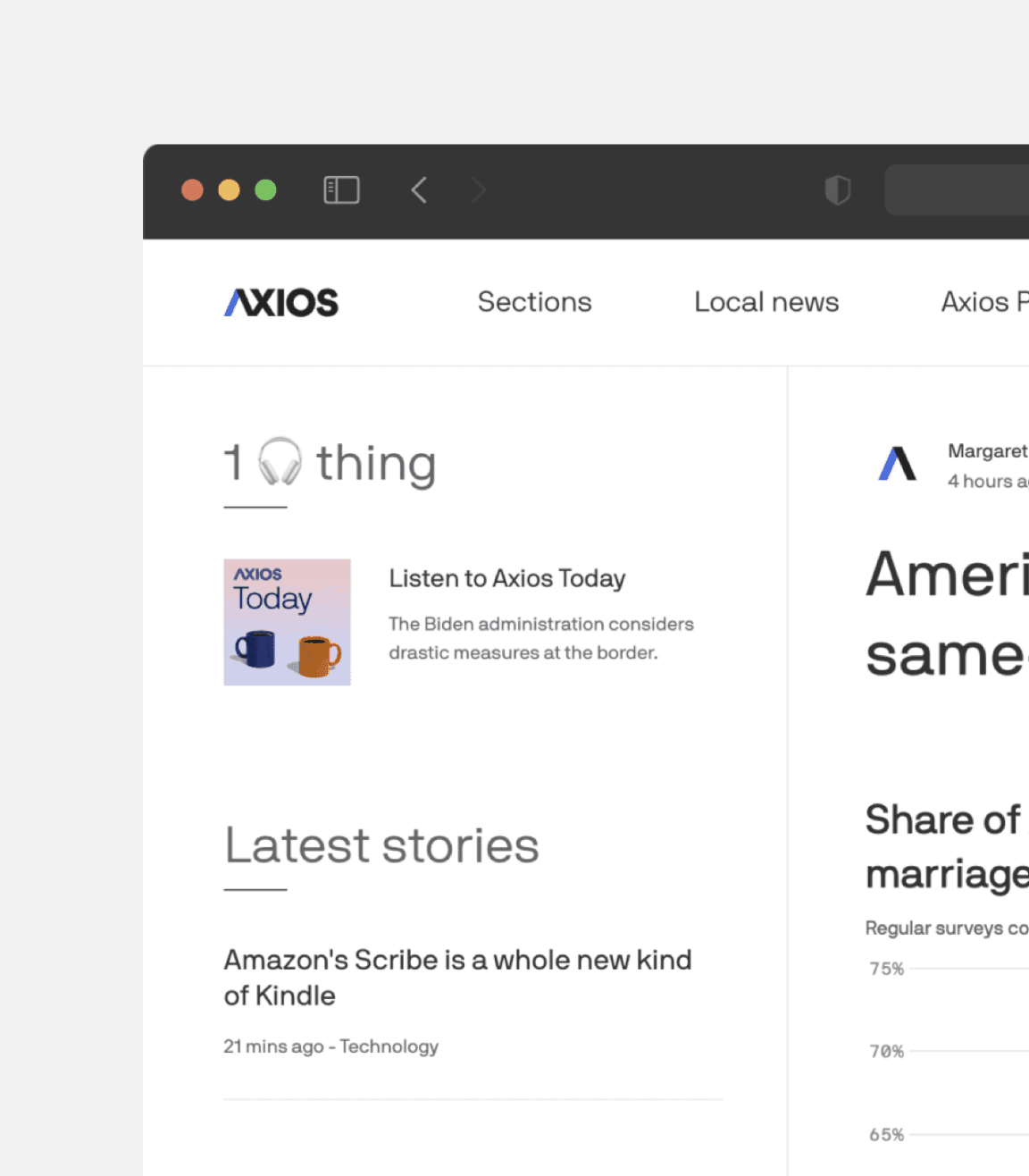 An Axios news page
